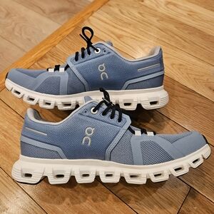 On Running Cloud 6 Athletic Womens Shoes Sneakers Blue White Size US 7.5